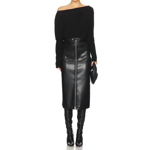 NEW SIMKHAI bianca midi skirt in black - Picture 5 of 5
